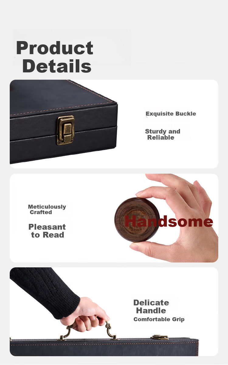 JD Original Chuan Shi Series Ebony Solid Wood Chess Set, Extra Large Size, Imported Ebony Chinese Chess, Gift Box Packaging 12