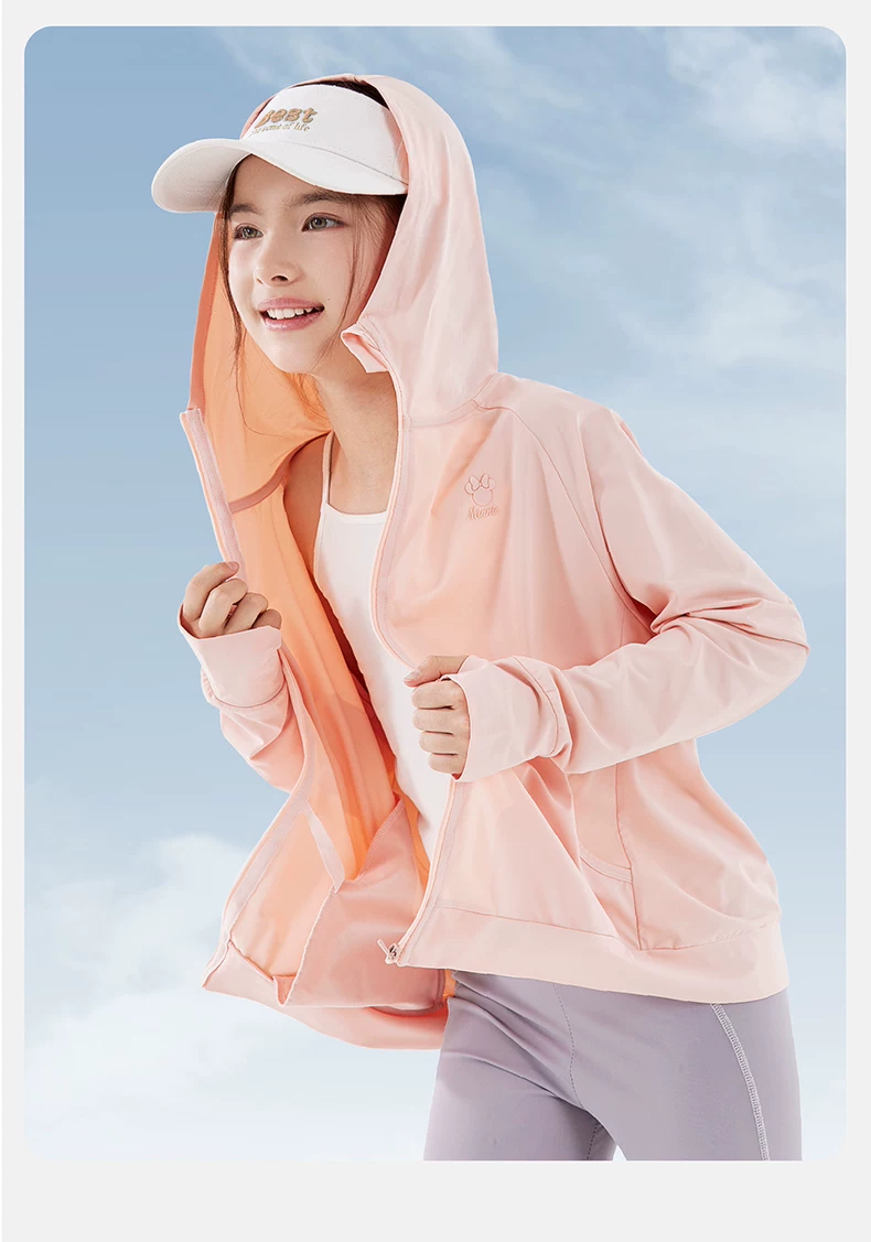 Disney Girls' Summer Sun Protection Jacket Lightweight UV Protection Skin Jacket Big Kids Ice Silk Coat 110002 White 170 7