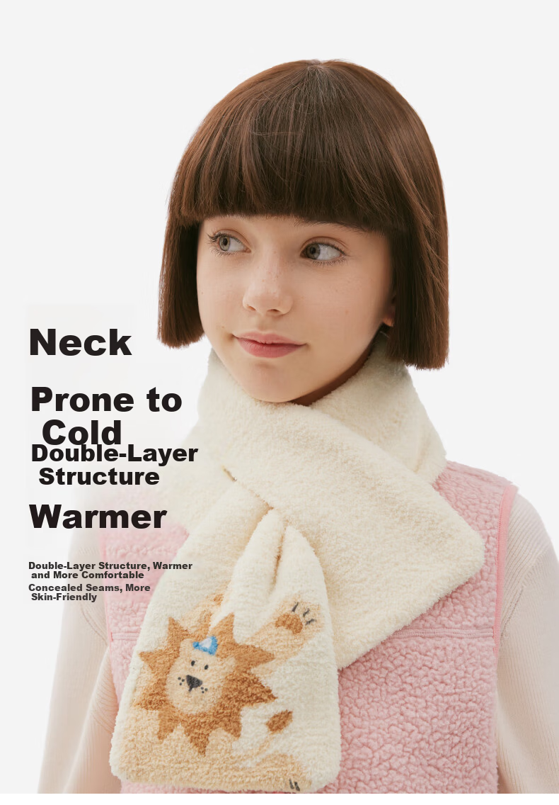 Bananain 320Color Kids Scarf Unisex Warm Half-Fleece Animal City Neck Warmer Autumn Winter Accessories 8