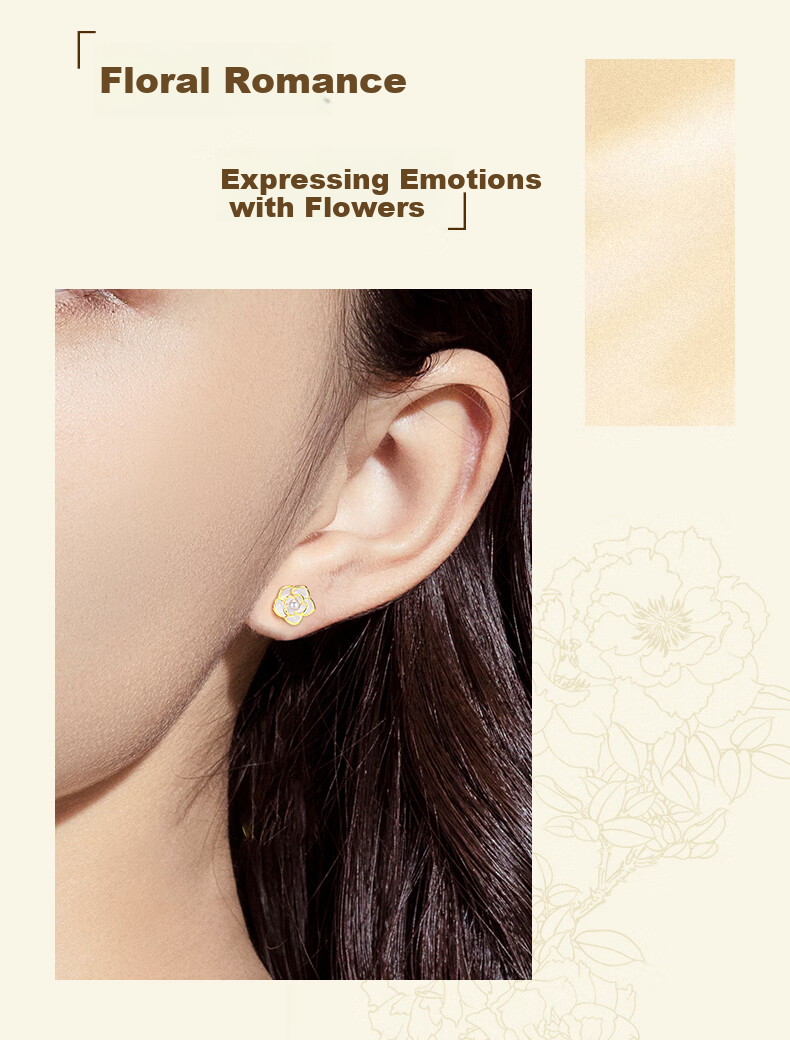 Zhenshang Silver China Gold Camellia Pearl Silver Ear Studs and Hoops 2026 New 520 Gift for Girlfriend Birthday S925 3