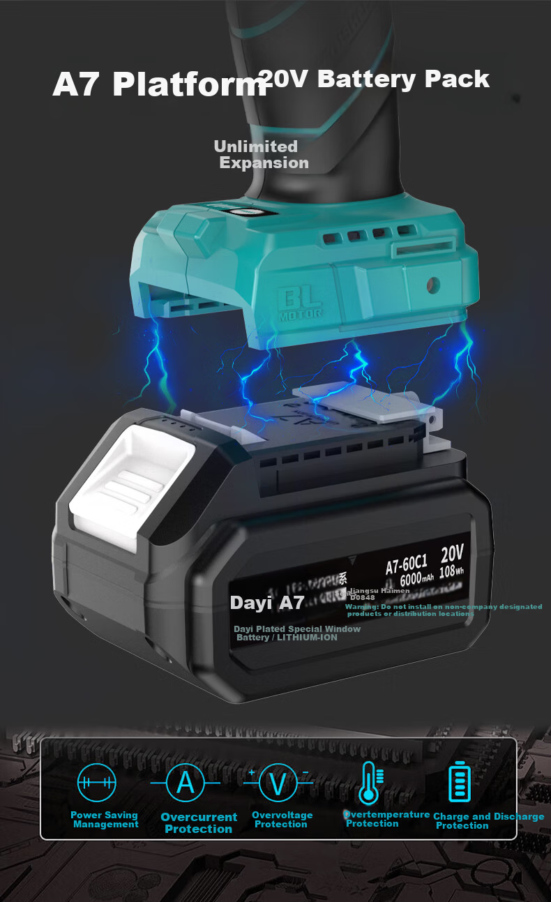 Dayi Lithium Battery Brushless Dust Blower Fan 20-215 (Bare Machine) Industrial Strong Wind Blower 8