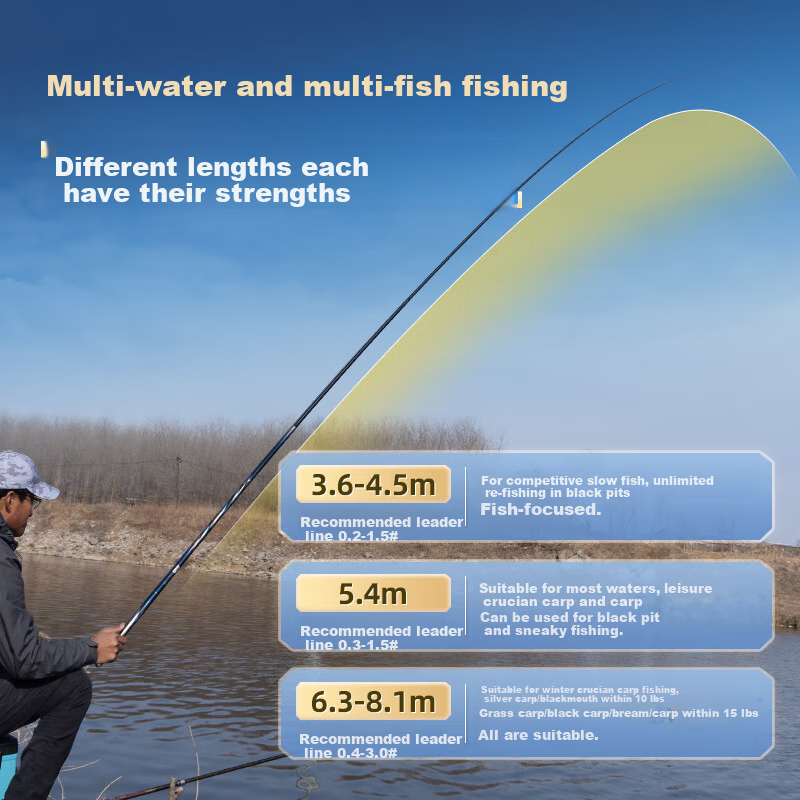 Skiofishes Dragon Battle Lightweight Composite Fishing Rod Hand Rod Ultra-Light Ultra-Hard Fishing Pole Hand Rod Taiwan Fishing Rod 3.9m 4.5H 28 Tune