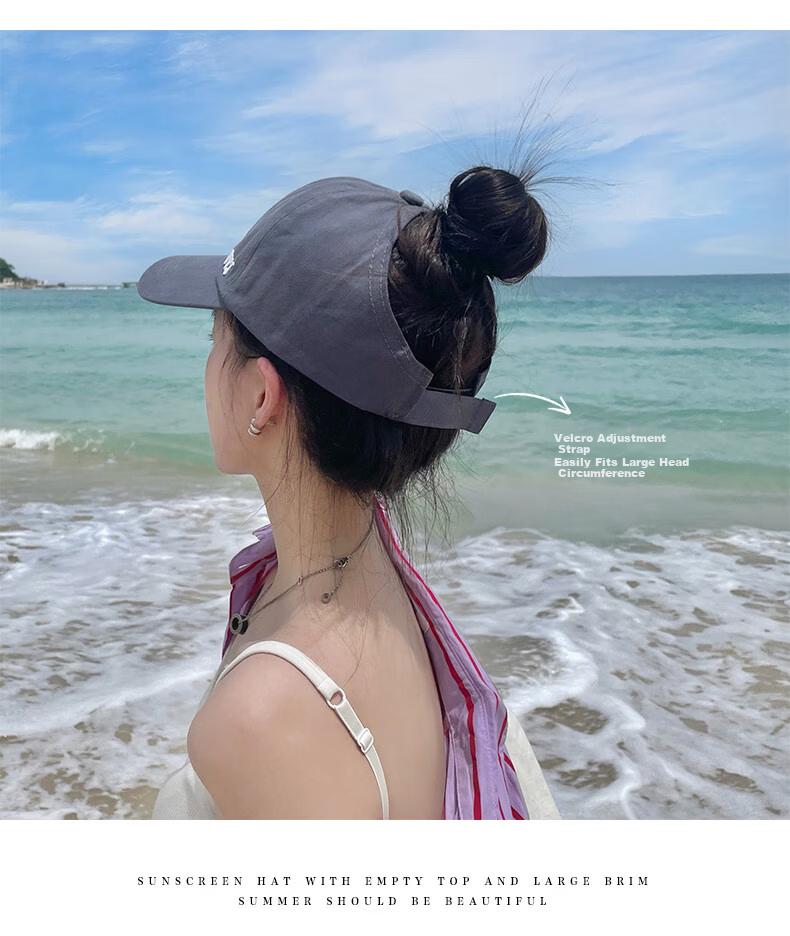 RED DRAGONFLY Women's Summer Sun Protection Breathable Open-Top Baseball Cap Korean Fashion Trendy Versatile Visor Hat 3