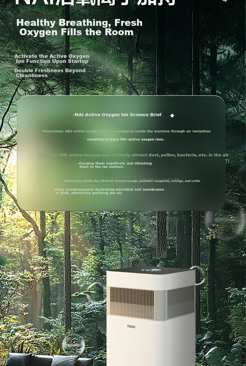 Haier Air Purifier Home Formaldehyde Removal Mite Removal Pet Hair Removal Smart Negative Ion Benzene Dust Allergy Removal Office Smoke Odor KJ900F 16