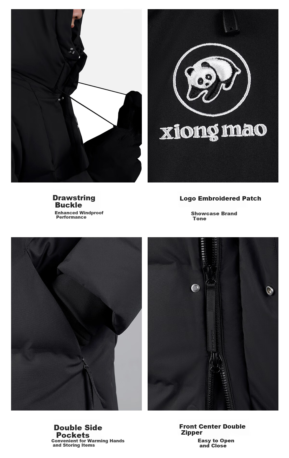 Panda Zhang Yuxi Outdoor Seamless Down Jacket Unisex Long Over-the-Knee Water-Repellent Warm Coat Autumn Winter New 31