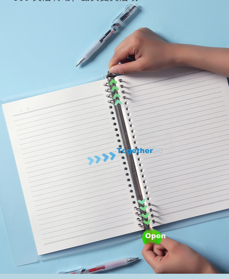 JD Jingzao B5 60-Sheet 26-Hole Loose-Leaf Notebook Spiral Notebook Detachable Transparent Lined Paper Study Review Organizer 5