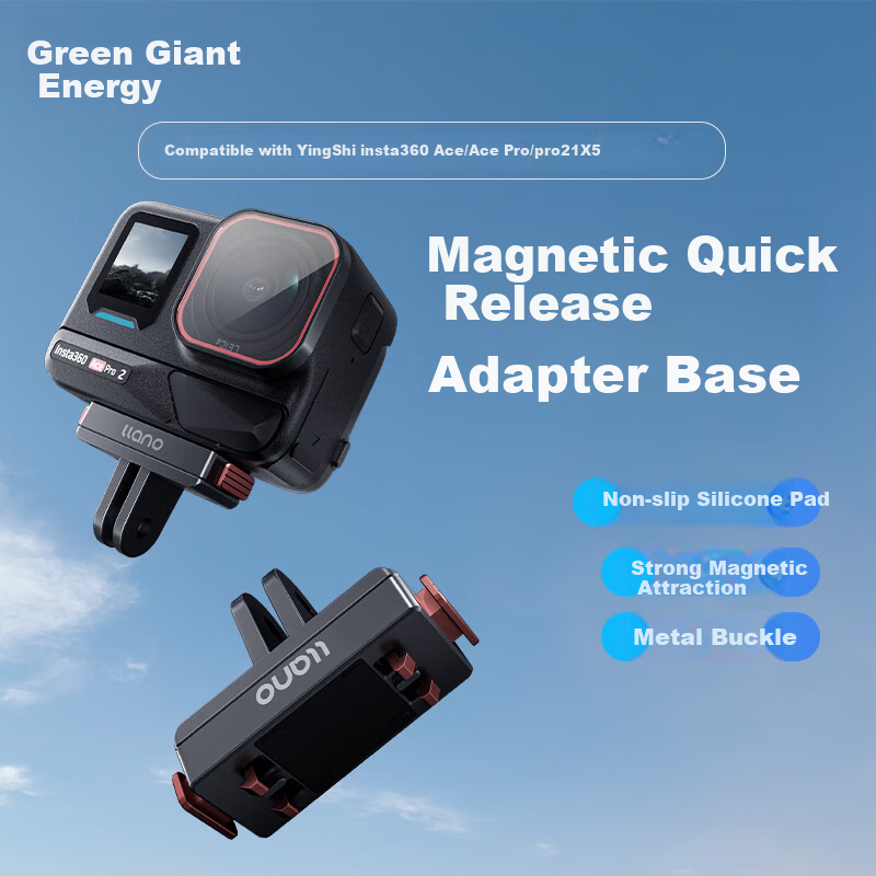 Llano Magnetic Quick Release Base Adapter Mount for Insta360 Ace Pro2/1st Gen/X5 Action Camera Cycling Sports Accessories