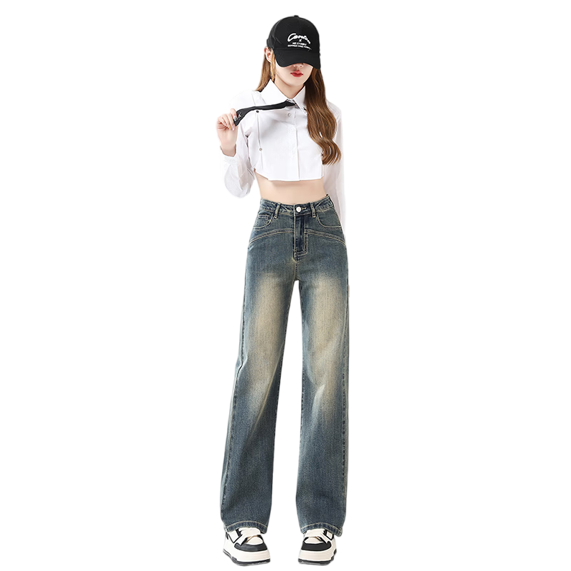 Jeanswest Women's Spring Summer Loose Slim Fit Stretchy Cement Gray High Street Straight Leg Cigarette Pants Cement Gray XL