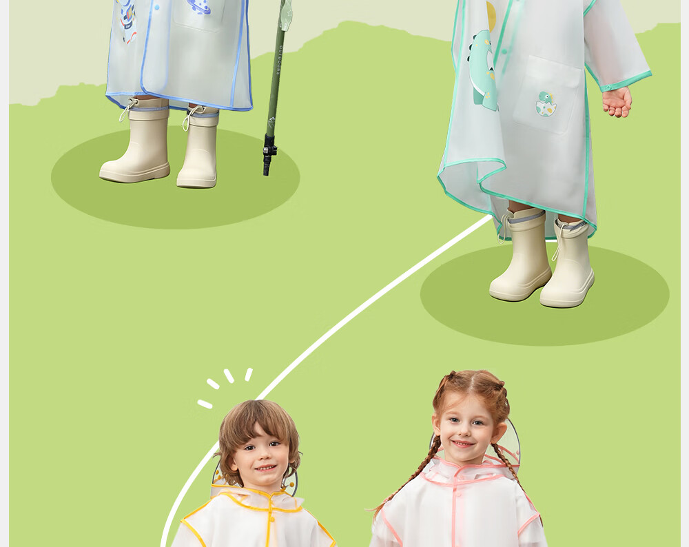 Betis Kids Raincoat Boys Girls Waterproof Rainwear Kindergarten Primary School Student Rain Poncho 20
