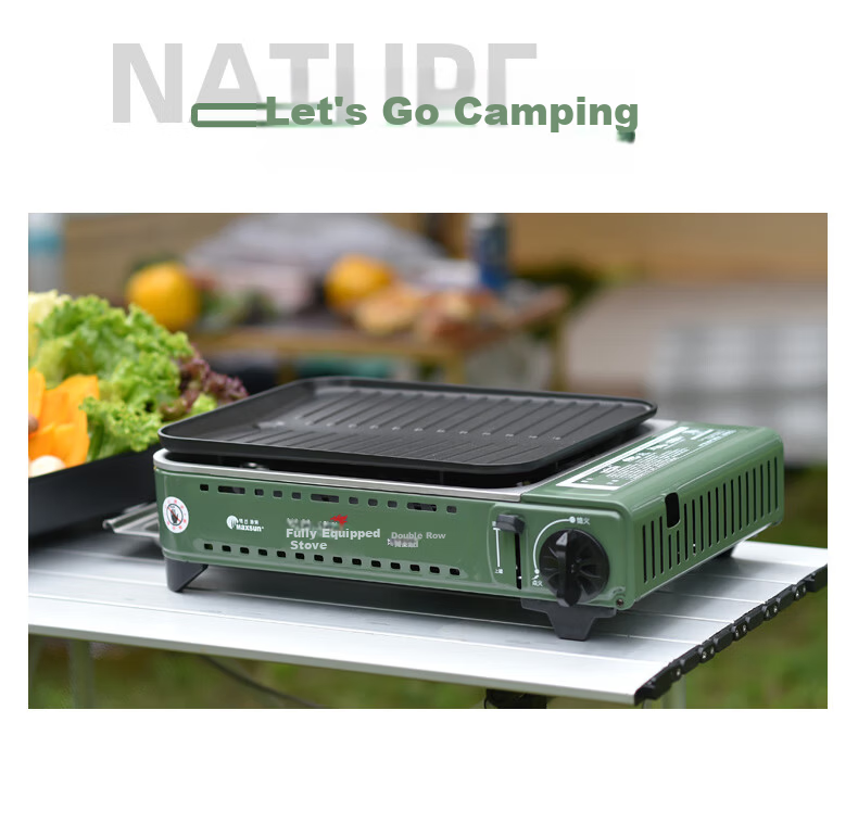 Maixian Outdoor Portable 2.2KW Cassette Stove Multi-Use High-Power Gas Cooker for BBQ and Hot Pot Set 2