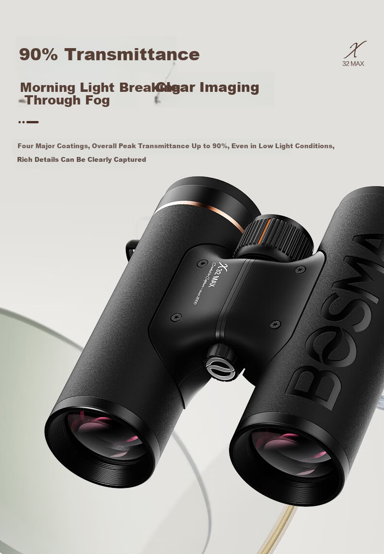 BOSMA Binoculars Xmax8X32ED Lens, Lanzhi Glass, 9-Level High-Definition Concert Outdoor Photography Telescope 9