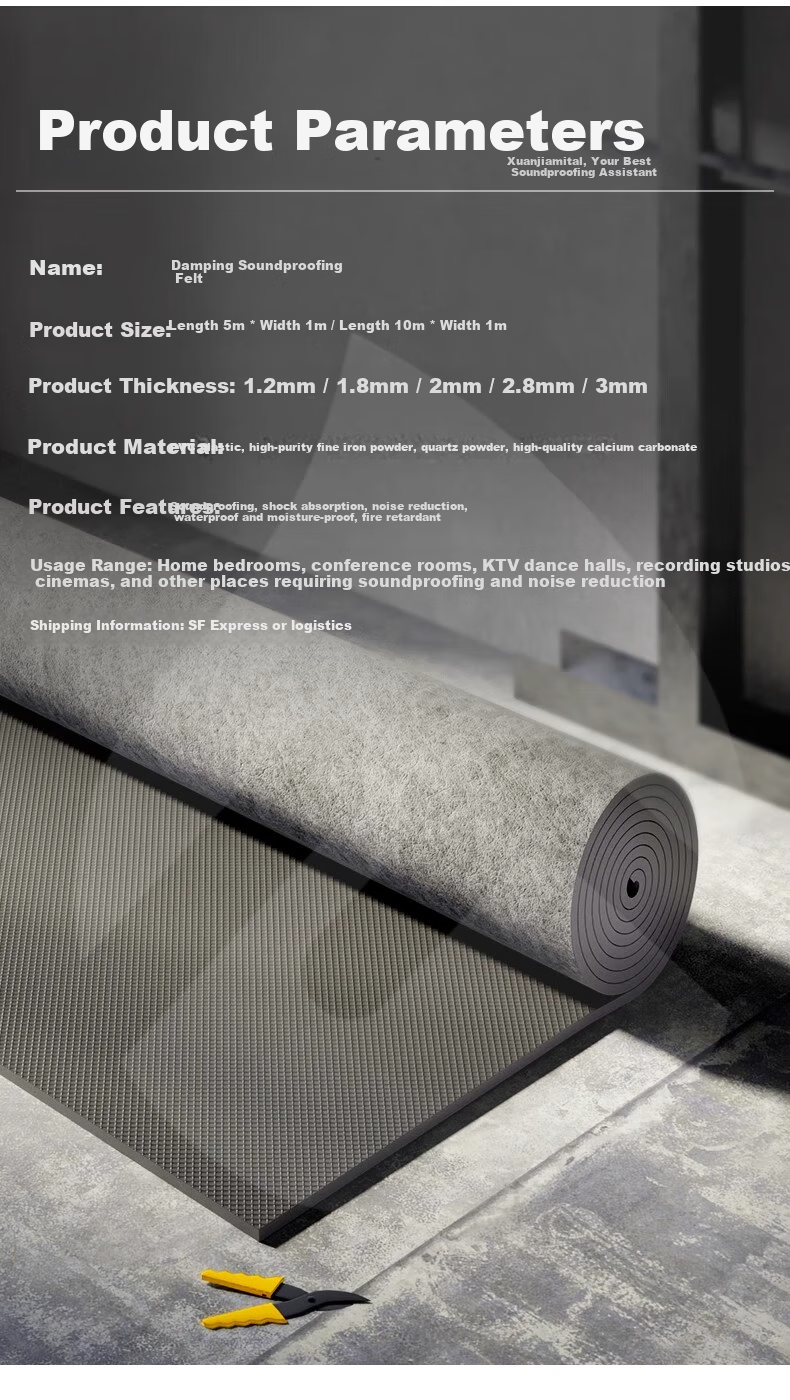 Xuanjia Mital High-Density Damping Soundproof Felt Wall Shockproof KTV Special Eco-Friendly Flame-Retardant Silent Fabric Ceiling Soundproof Cotton Material 13