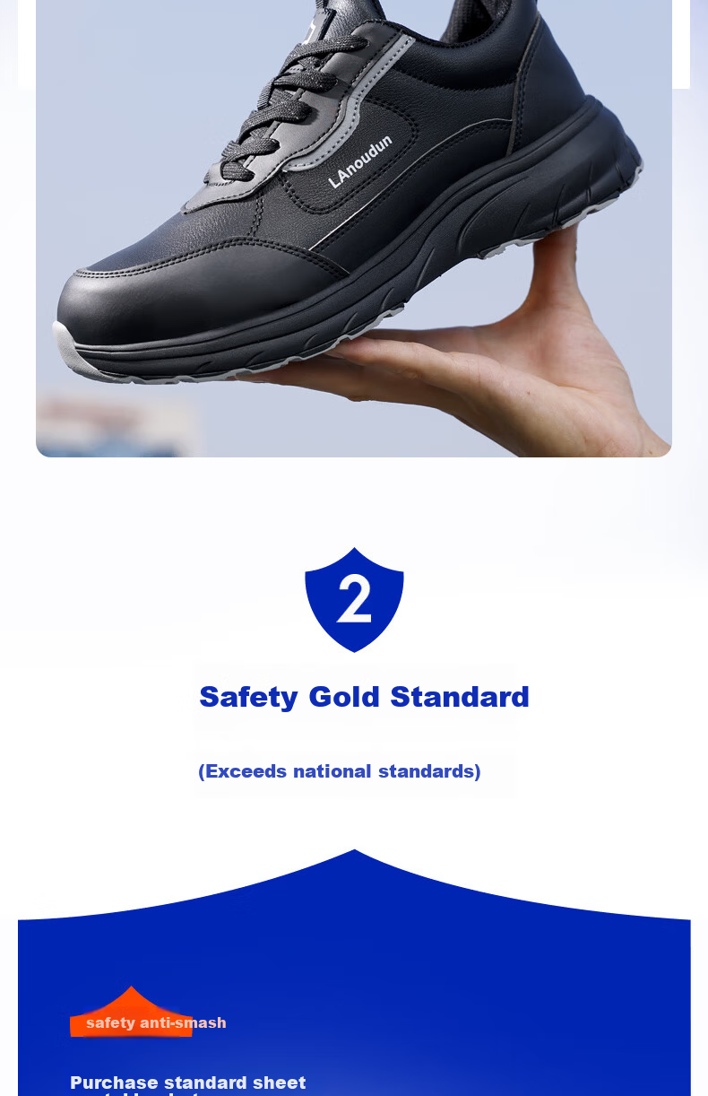 BlueOwl Shield Men's Summer Breathable Ultra-Light Durable Anti-Smash Anti-Puncture Safety Work Electrician Insulated Shoes D235KV Size 38 2