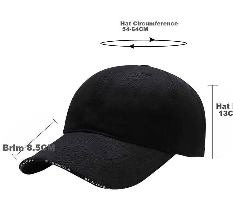 TUCANO Baseball Cap Men's Large Head Circumference Four-Season Fashion Casual Slim Face Sun Protection Unisex Visor Hat 2