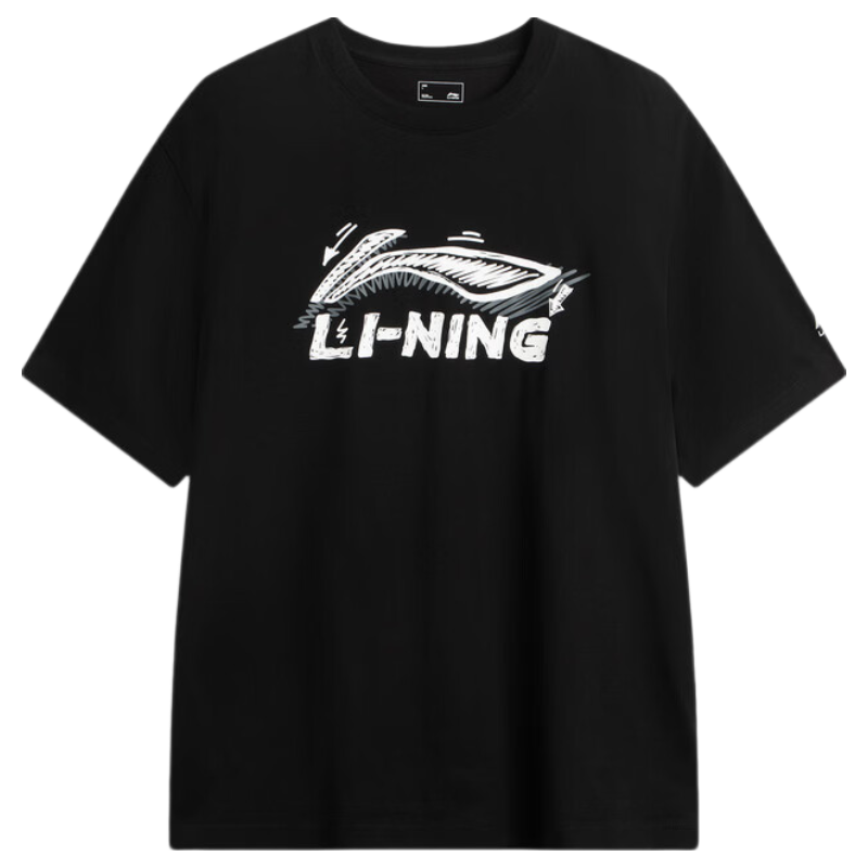 LI-NING Lightweight Breathable Men's Short Sleeve T-Shirt Casual Loose Fit Sportswear for Couples