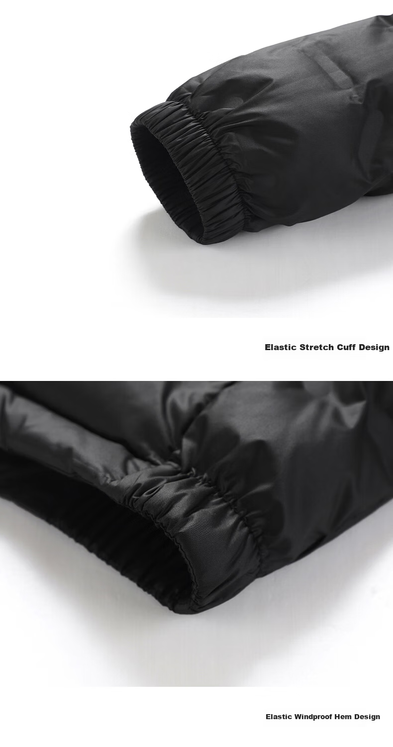 ROMON Men's Casual Workwear Down Jacket Cold-Resistant Warm Autumn Winter Stand Collar Business Coat Black 2XL Model 9968 15