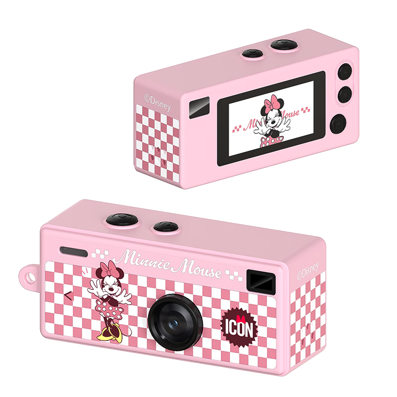 MINISO Disney Kids Camera Mini Pocket Portable Thumb HD Vlog Keychain Carry Gift for Boys Girls Friends Birthday Graduation Travel C2 Minnie
