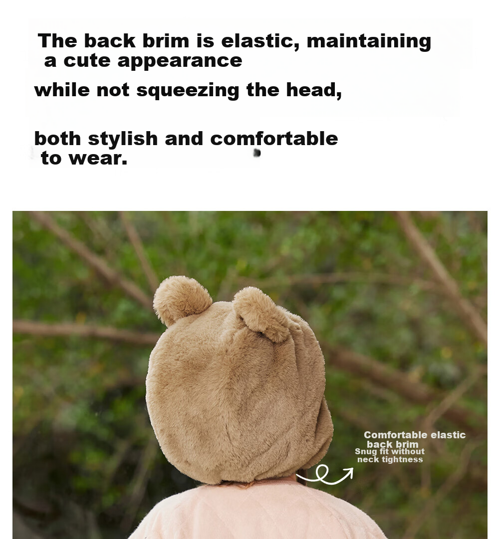 Beitais Baby Hat Autumn Winter Thickened Fleece Windproof Warm Plush Ear Protection Hat for Boys and Girls 15