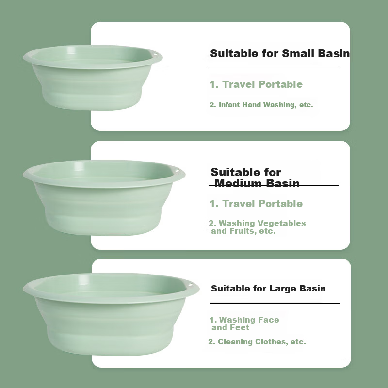 Foldable Time-Saving Basin Adult Washbasin Laundry Travel Essential Dormitory Foot Soak Baby Compressed Large Yellow Student Basin
