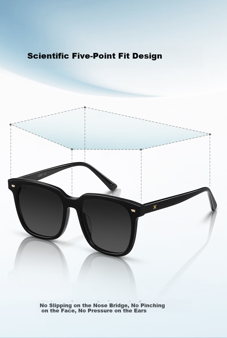 LOHO 2026 New Polarized Sunglasses UV Protection Oversized Square Slimming Driving Glasses GM Protective Eyewear 10