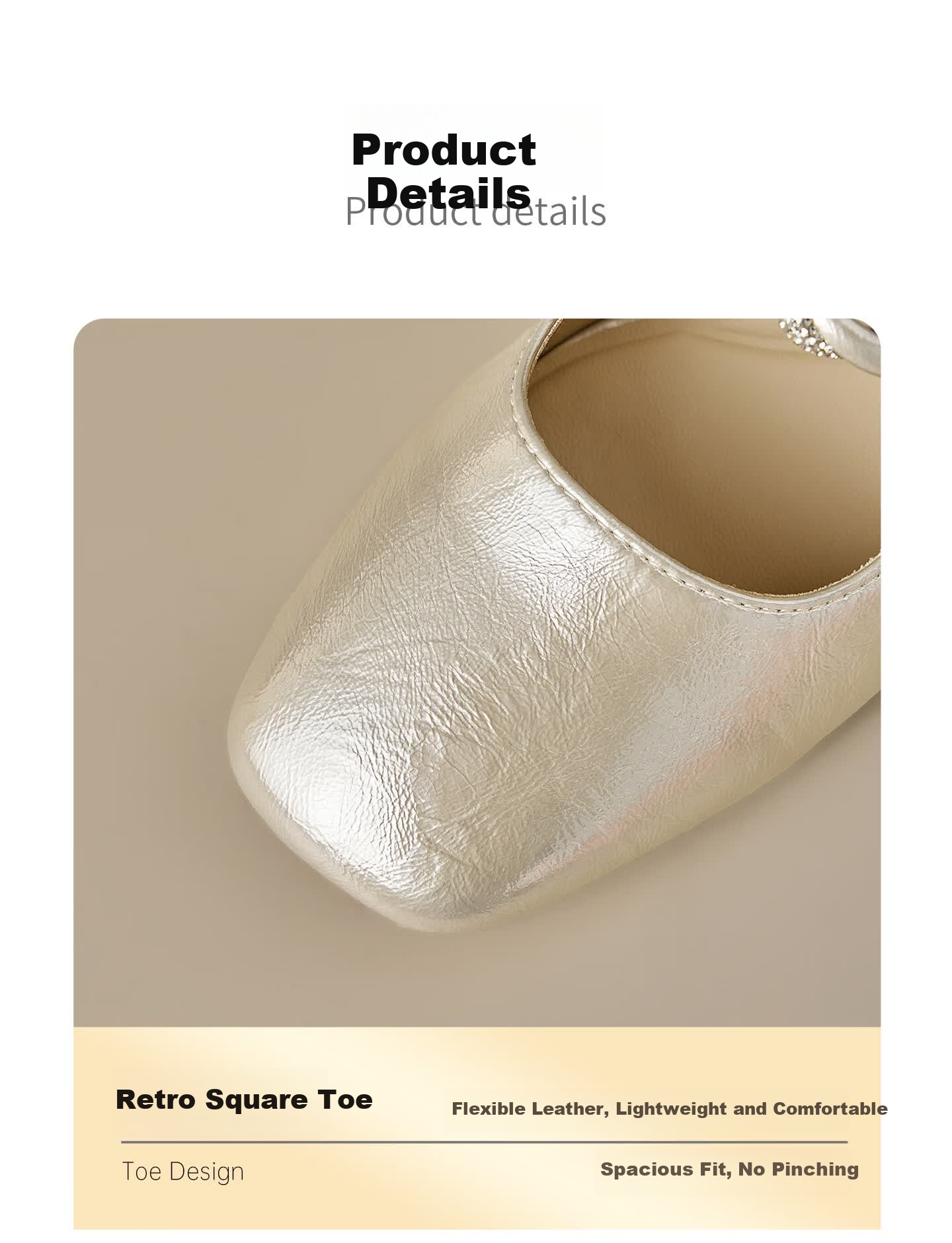 Josiny Mary Jane Shoes Women 2026 Spring New French Style Backless High Heels with Skirt Versatile Single Shoes Champagne Gold Size 35 15
