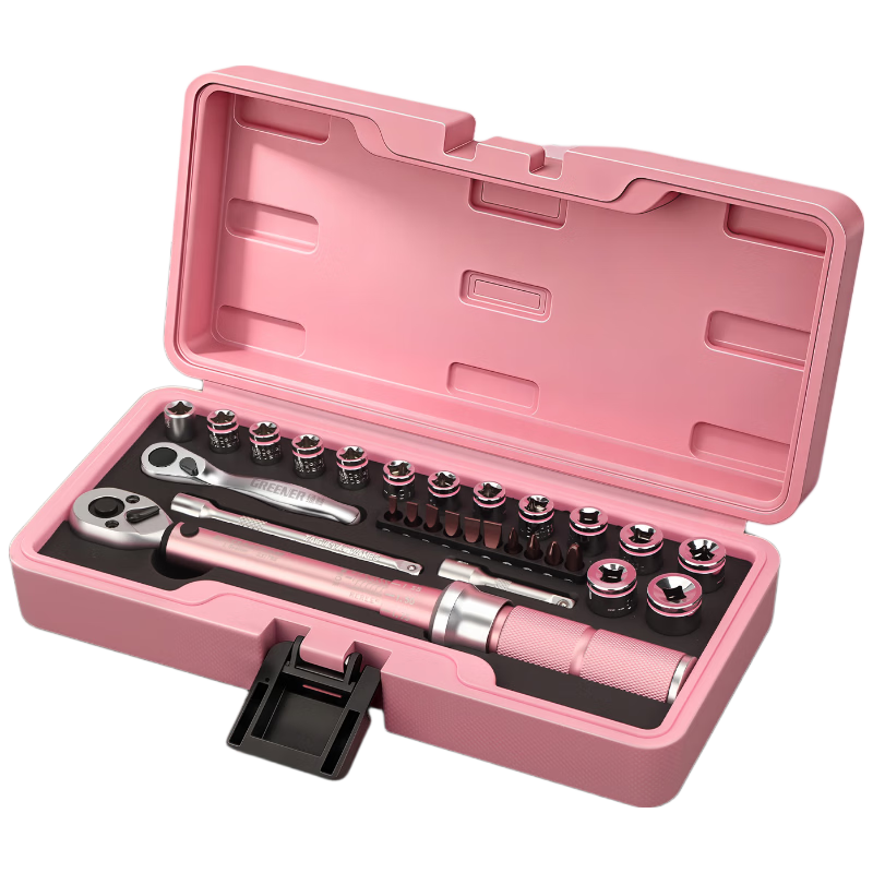 GREENER High Precision Torque Wrench Set for Bicycle Road Bike Spark Plug Torque Wrench 1/4 Small Ratchet