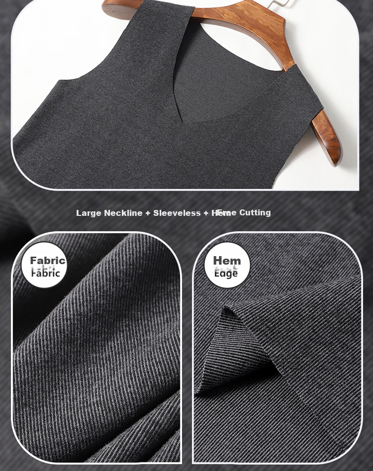 LangSha Men's Slim Fit Thermal Vest Autumn Seamless Base Layer Warm Thin Wide Shoulder Sleeveless Jacket Dark Gray 8
