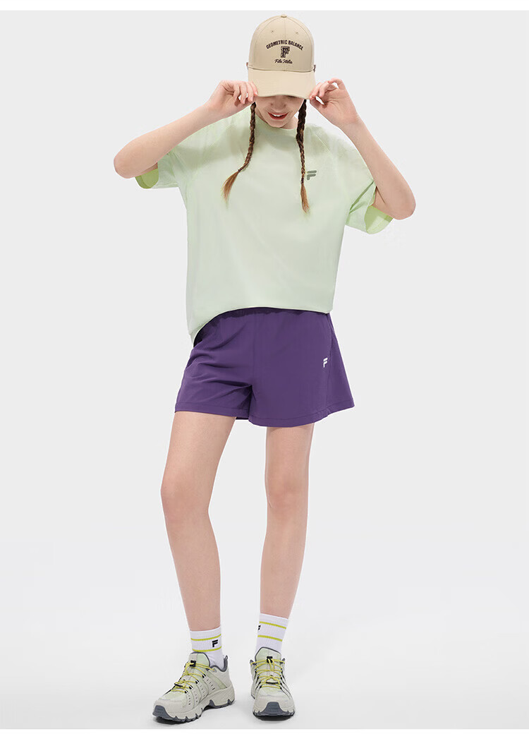 FILA Official Trendy Couple Knitted Dopamine Short Sleeve T-Shirt 26 Summer Quick-Dry Sports Tee 75