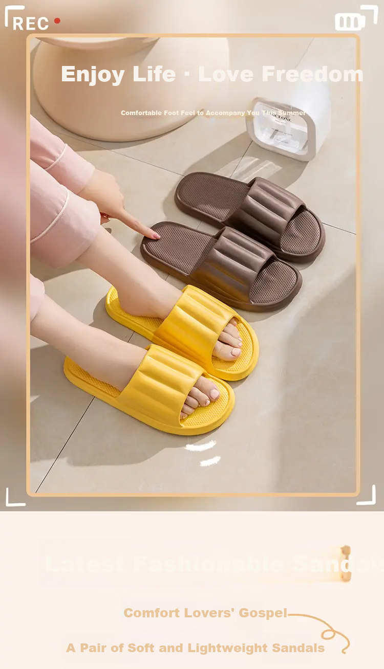 Qiumuxi Bathroom Slippers Unisex EVA Home Couple Non-Slip Shower Lightweight Comfortable Sandals Green Size 38-39 1