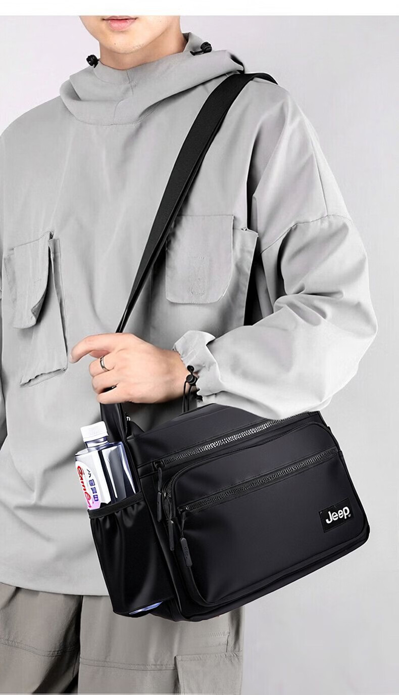 JEEP Men's Large Capacity Crossbody Bag Shoulder Bag High-end Backpack Commuter Casual Multifunctional Messenger Bag Lightweight Luxury Travel Bag 11