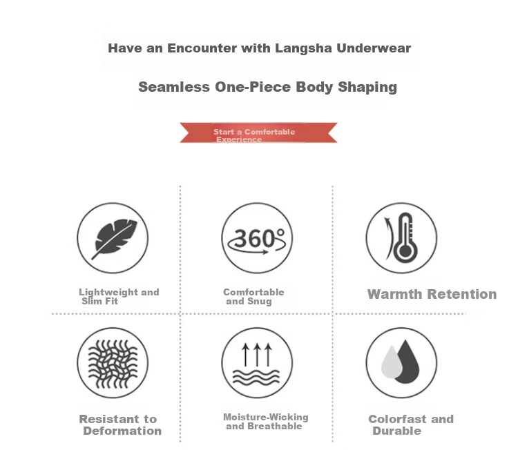 Langsha Women's Autumn Winter Thermal Underwear Set Antibacterial Velvet Seamless Heat Retaining Body Shaping Base Layer Shirt 2