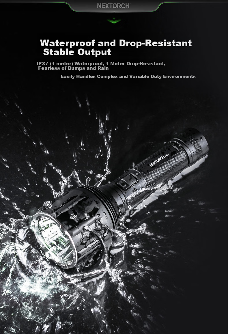 NEXTORCH P82C High Brightness Flashlight 1100m Long Range Searchlight 2200 Lumens Outdoor Emergency Self-Defense Torch 8