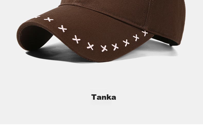 CACUSS Women's Duckbill Cap Spring Summer Cute Embroidered Little Rabbit Pure Cotton Soft Top Baseball Cap Playful Youthful Face-Slimming Dark Brown 26