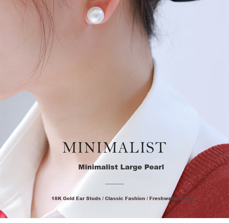 Daimi S925 Silver Minimalist Series, 6-7mm Seedless Freshwater Pearl Stud Earrings, Mother's Day Gift for Girlfriend Or Loved One 3