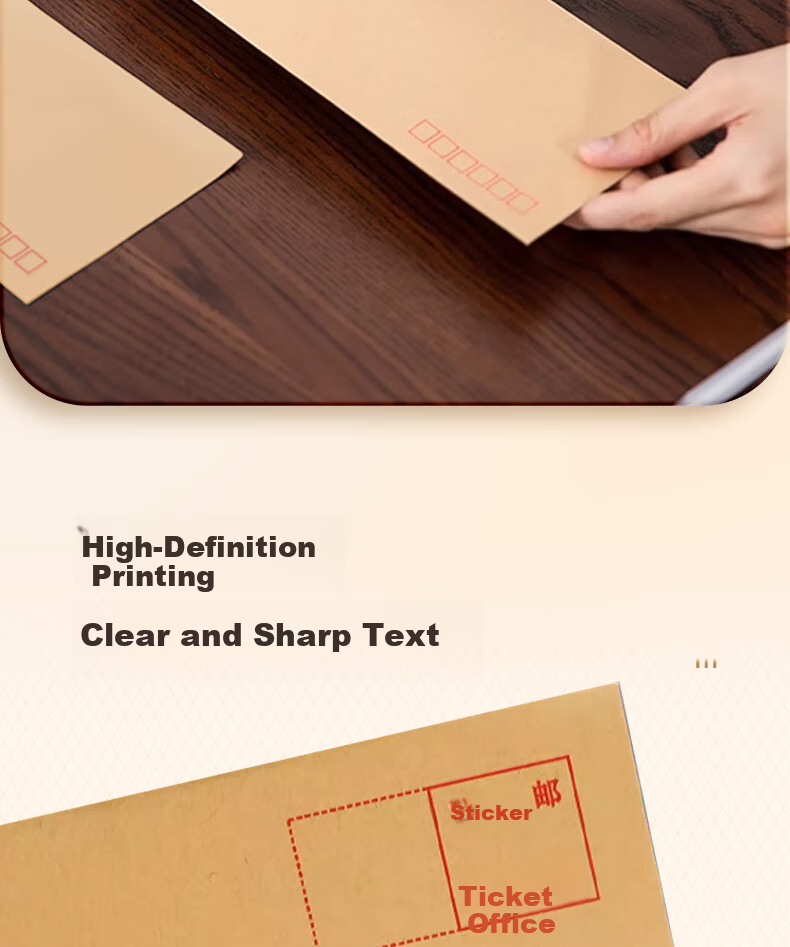 Kelangxinsheng Kraft Paper Standard Envelope, 230*160mm, 120g Thick Pure Wood Pulp Office Bill Folder, Business Letter Envelope, Invoice Bag, Payroll Bag, No. 7, Pack of 20 6