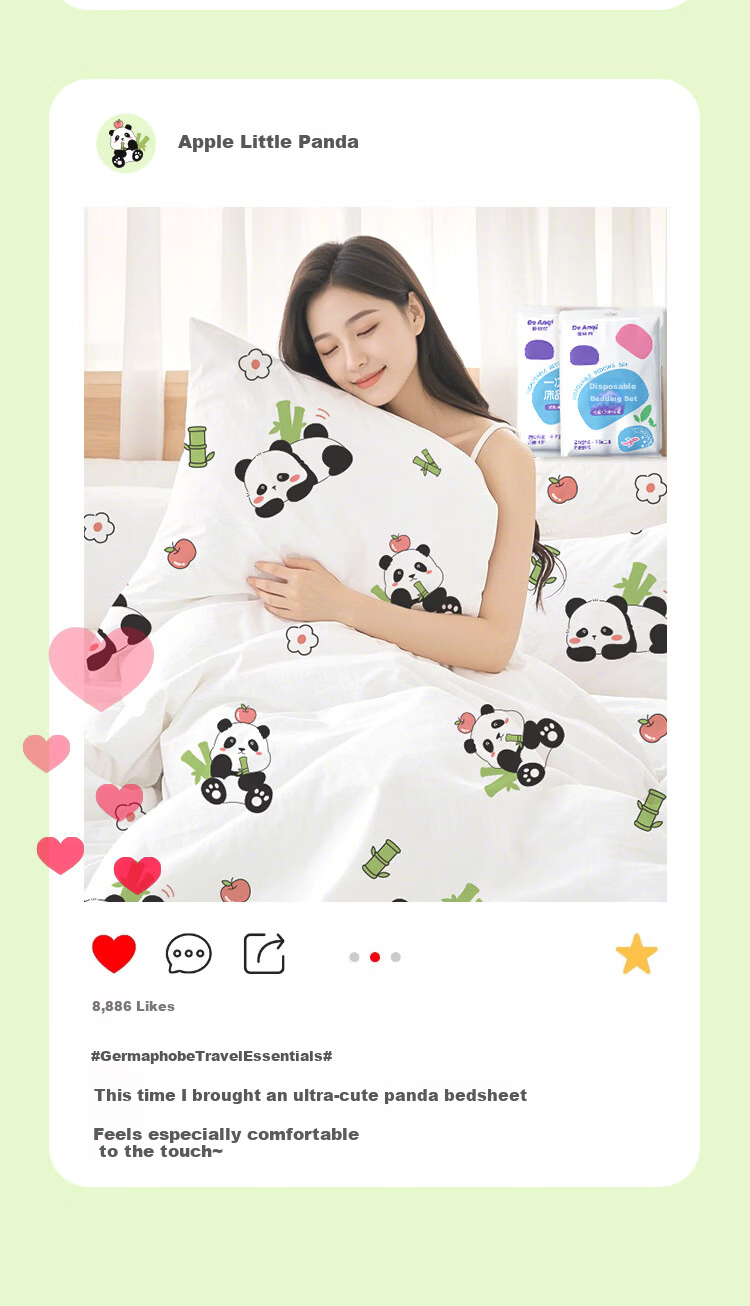 Deanqi Disposable 4-Piece Bedding Set 3-Piece Pillowcase Hotel Travel Duvet Cover Bed Sheet Individually Packaged 12