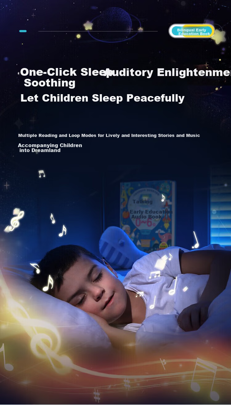 SHIGUANGXUE Storytelling Early Education Sound Book Children's Educational Toy Reading Pen Book Birthday Gift for Boys and Girls 3