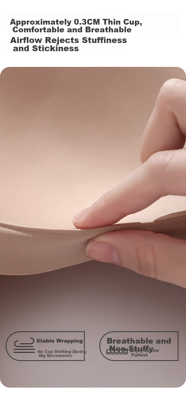 GRACEWELL Large Size Foundation Liquid Invisible Bra for Women, Uplift, Anti-Sagging, Breast Minimizing, Side Support, Push-Up Bra 3