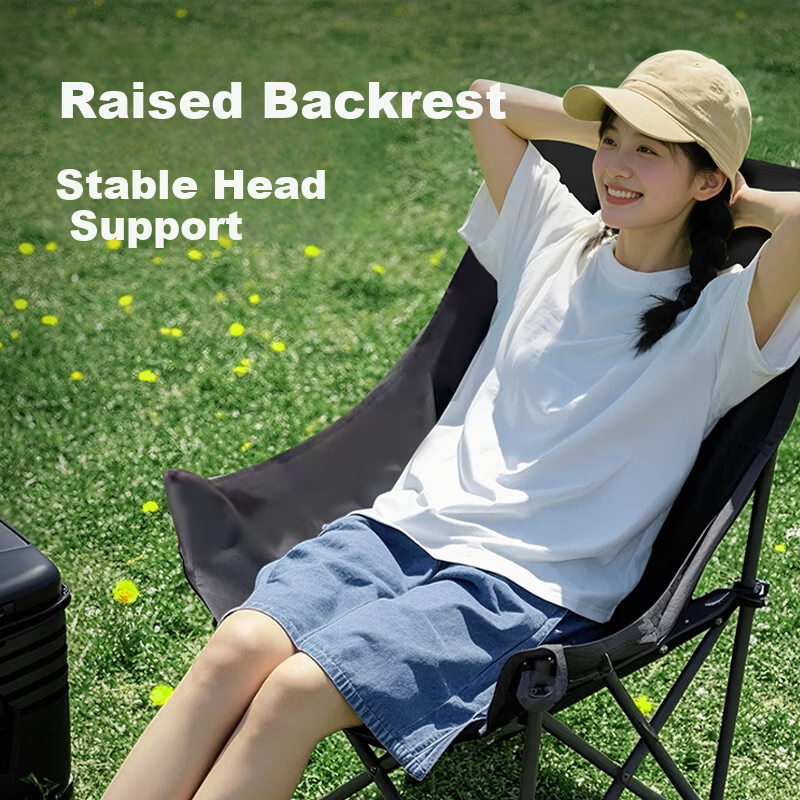 IGear Outdoor Folding Chair Kermit High Back Moon Camping Chair Recliner Beach Chair Seal Portable Folding Stool