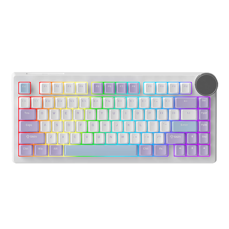 AJAZZ AK820V2 Magnetic Switch Keyboard 81 Keys Star Flash Dynamic 0.001RT Esports Valorant Gaming Keyboard CNC Metal Knob Purple White Blue Ice Island Magnetic Switch