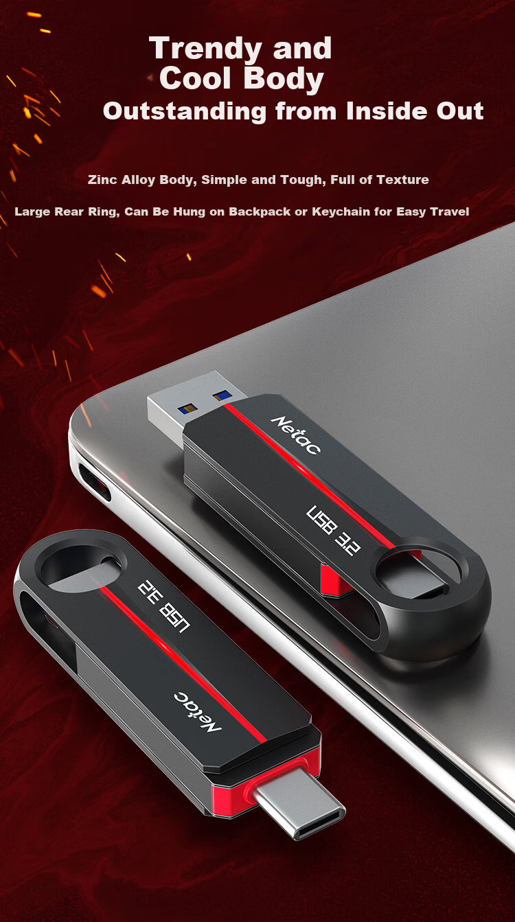 Netac 64GB Type-C USB3.2 Gen 1 U785C Direct Phone Connection Expansion, All-Metal Mini USB Drive, Type-C Dual Interface Universal Flash Drive for Phones And Computers 6