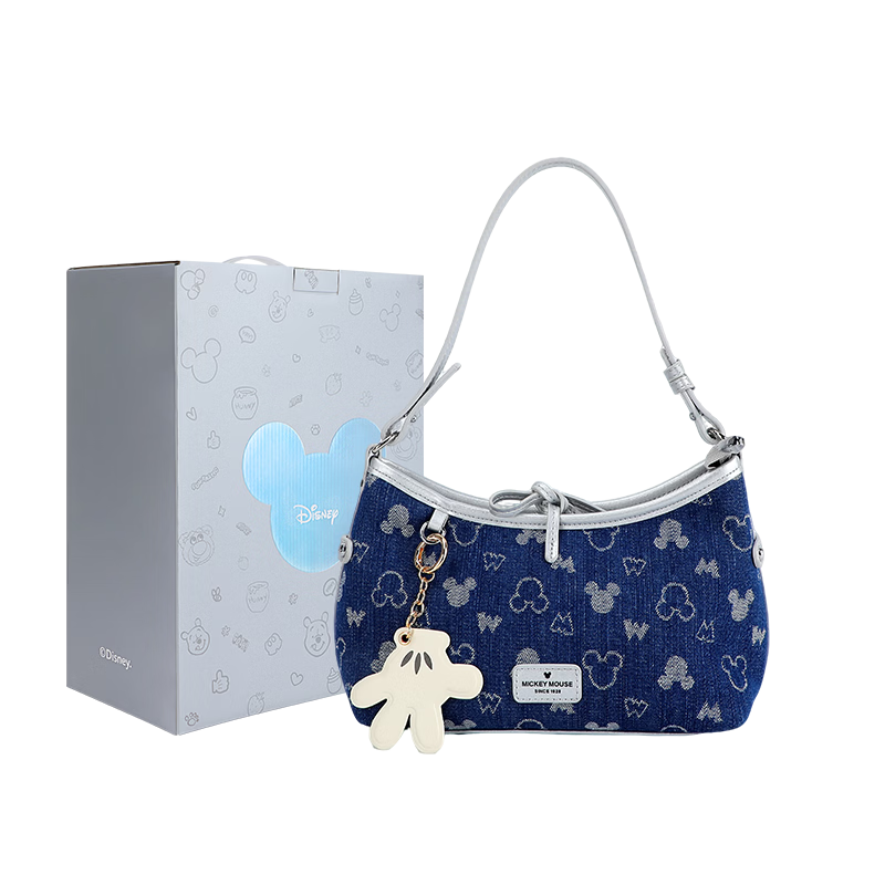 Disney Classic Mickey Denim Shoulder Crossbody Bag for Women Gift Box Set