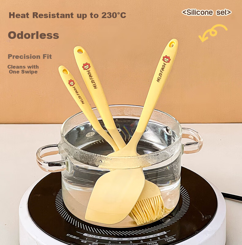 WORTHBUY Silicone Oil Brush Cake Cream Scraper Household Kitchen High-Temperature Resistant Baking Tool BBQ Seasoning Brush Large Size 2
