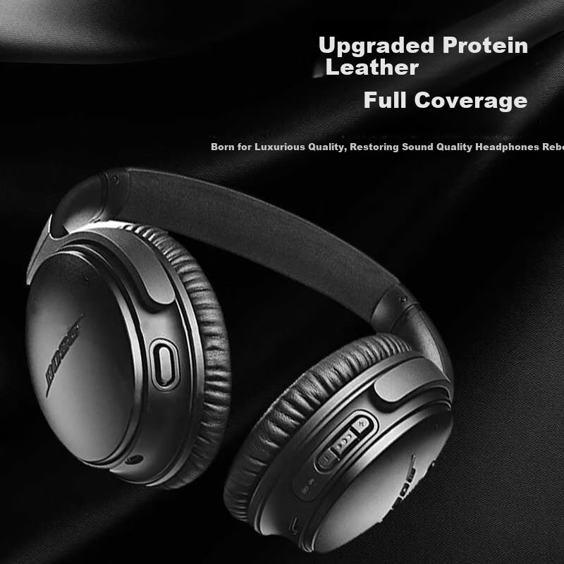 Kewo Replacement Ear Pads for BOSE QC45 Headphones QuietComfort 45 Series Over-Ear Foam Ear Cushions - Black 1