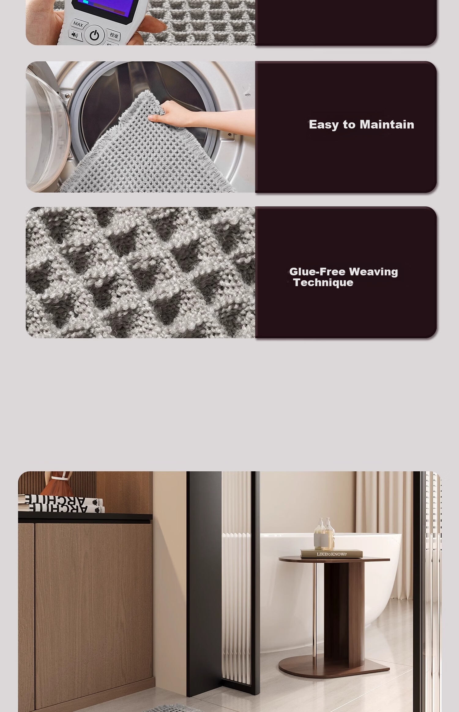 77 Home Bathroom Mat, Bathroom Door Entrance Water Absorption Carpet, Household Toilet Anti-slip Foot Mat, Bathroom Door Mat, Entrance Mat 9