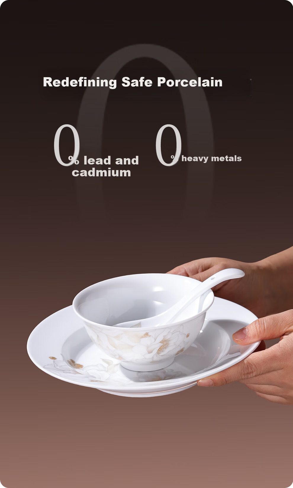 JDZ Ceramic Tableware Set Luxury High-End Bowls and Plates Full Set Home Housewarming New Year Gift for Leaders Qingxiang Heyun 5