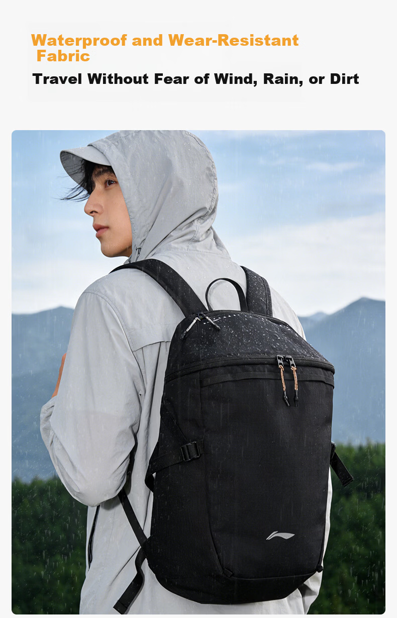 LI-NING Backpack Hiking Mountaineering Sports Outdoor Cycling Portable Commuter Unisex College Student School Travel Bag 7