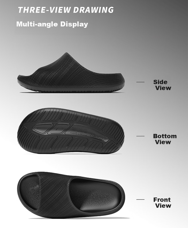 HIPANDA Men's Outdoor Slippers Sports Non-Slip EVA Thick Sole Cushioned Home Quiet Beach Women's Sandals 8