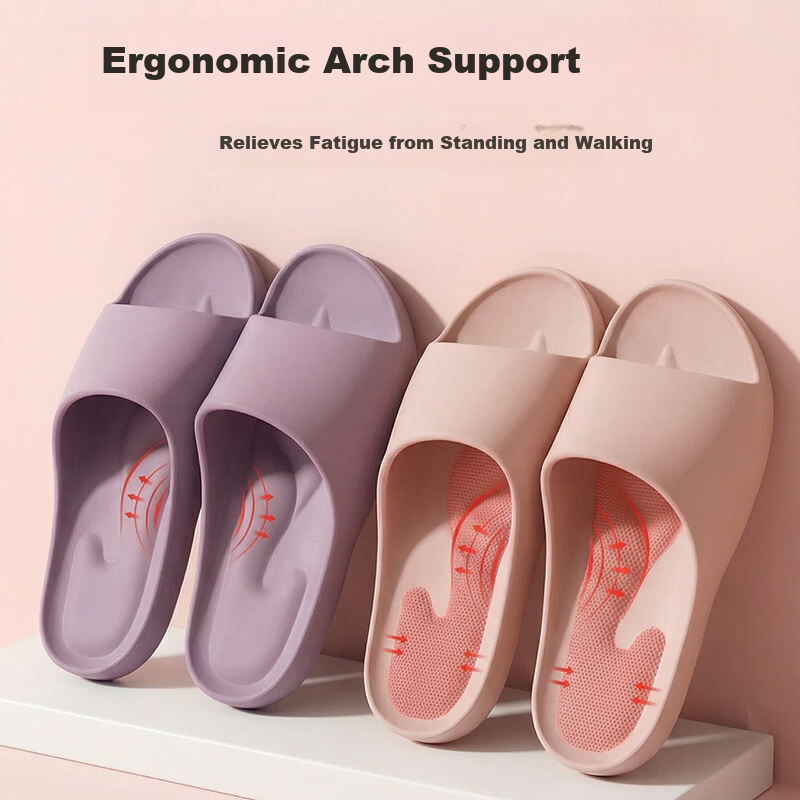 Ganmai Men's Summer Indoor Home Bathroom Non-Slip Arch Support Slippers Purple 36-37