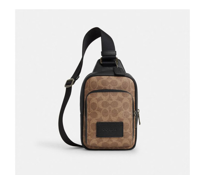 COACH Men's Crossbody Shoulder Bag Brown/Black CV763 Gift 3